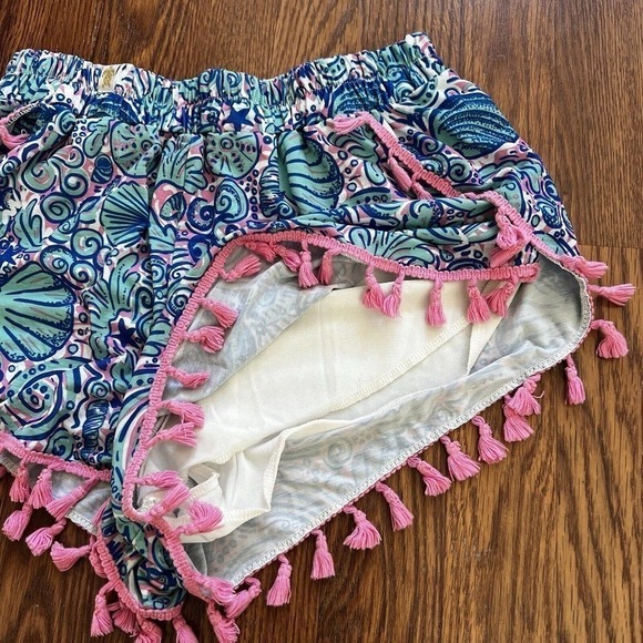 Simply Southern Shorts Womens S/M Seashell Print Tasseled Trim Brief Liner Beach - Picture 7 of 9